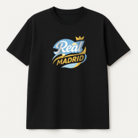 Хлопковая футболка Реал Мадрид Ретро желто-голубой лого