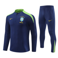 Сборная Бразилии детский тренировочный костюм 2024/25 тёмно-синий